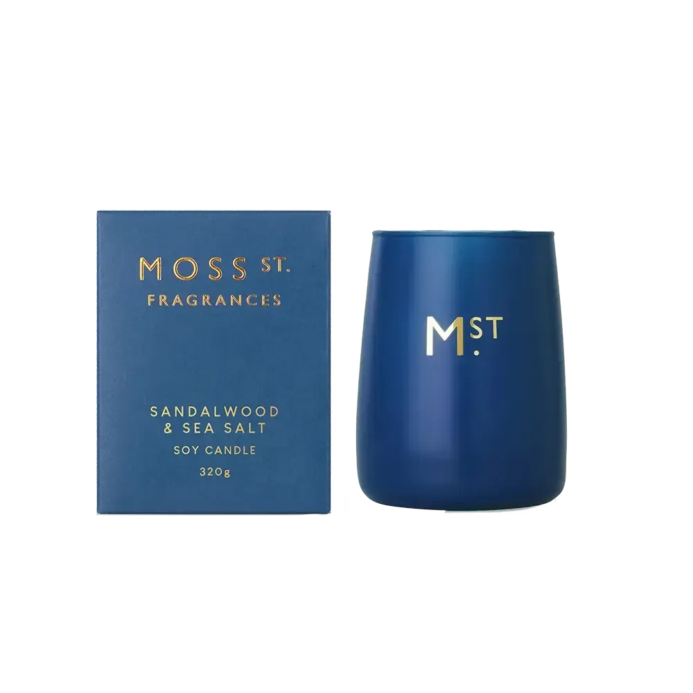 Sandalwood and Sea Salt 320g Candle by Moss St Fragrances-Candles2go