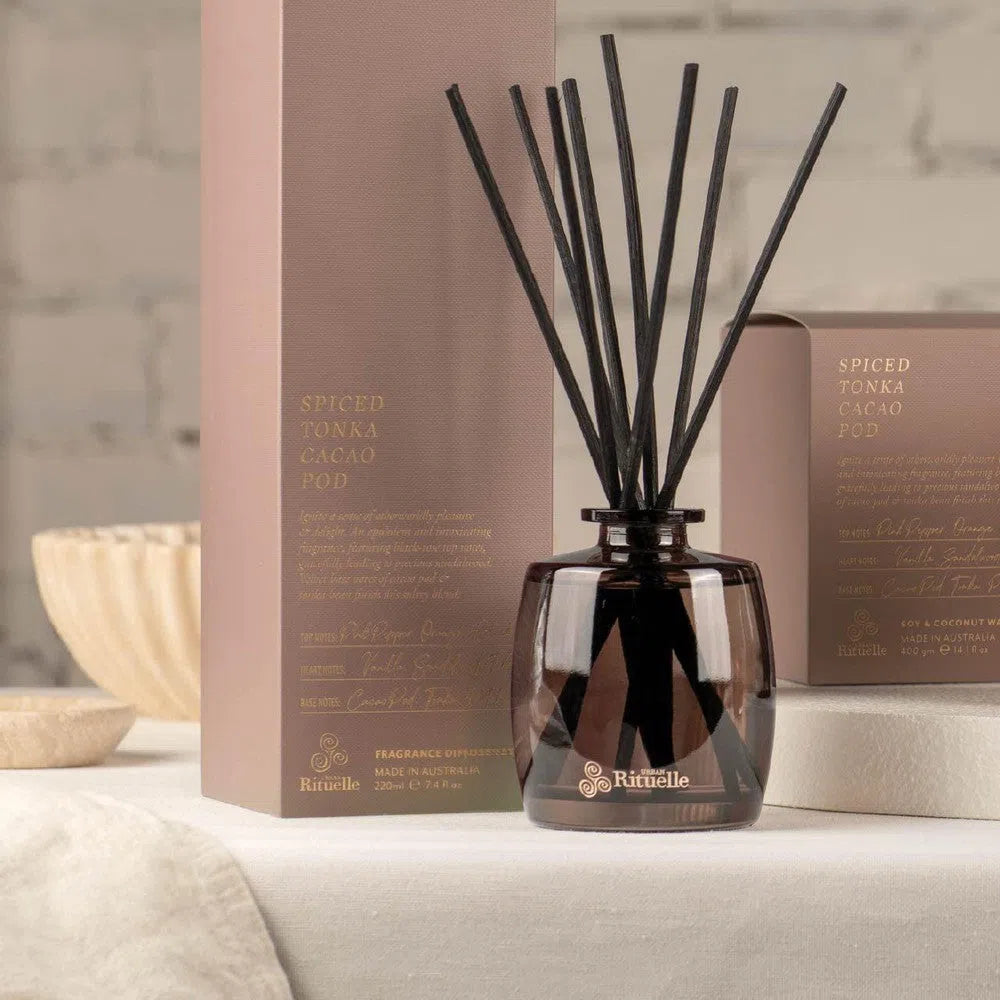Spiced Tonka and Cocao Pod 220ml Diffuser by Urban Rituelle-Candles2go