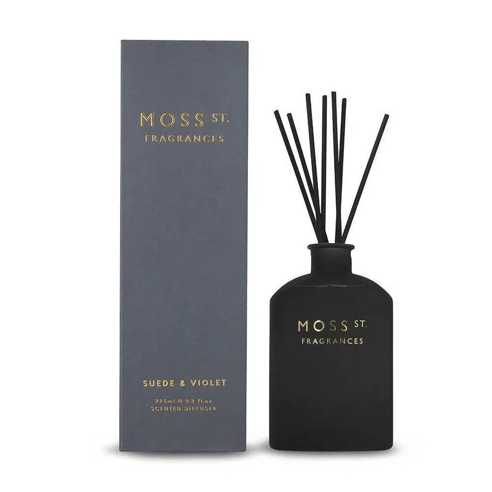 Suede and Violet 275ml Reed Diffuser by Moss St Fragrances-Candles2go