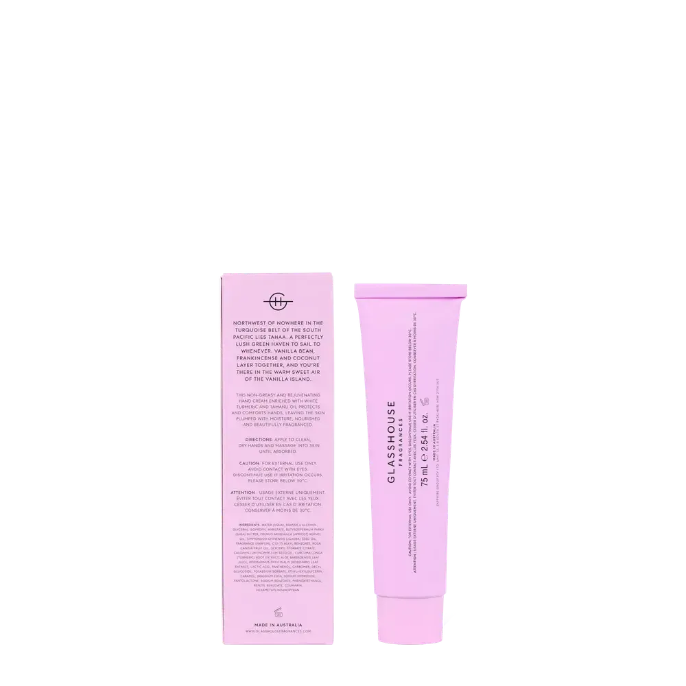 Tahaa Affair 75ml Hand Cream by Glasshouse Fragrances-Candles2go