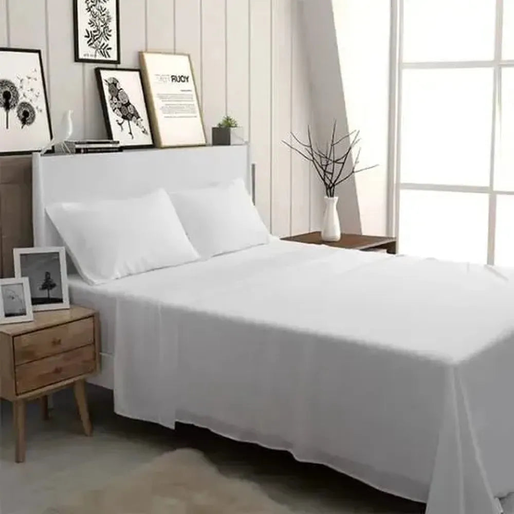 Tencel White Sheet Set 40cm Depth Double-Candles2go