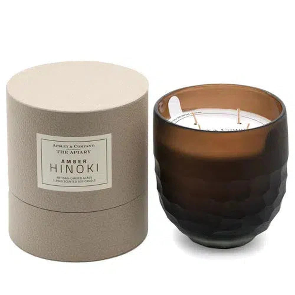 The Apiary Hinoki Amber 1.35kg Luxury Candle by Apsley & Co-Candles2go