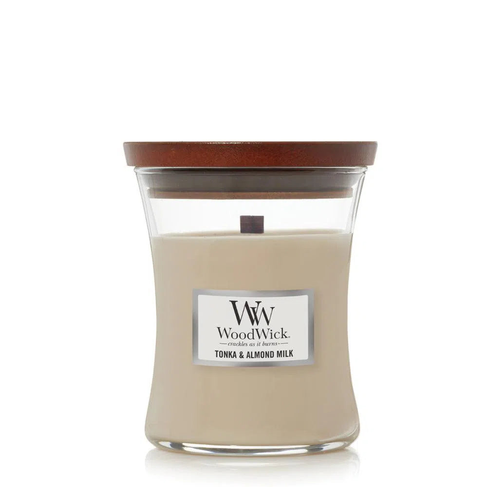 Tonka & Almond Milk 275g Jar by Woodwick Candle-Candles2go