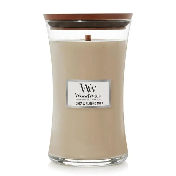 Tonka & Almond Milk Large Candle 609g by Woodwick-Candles2go