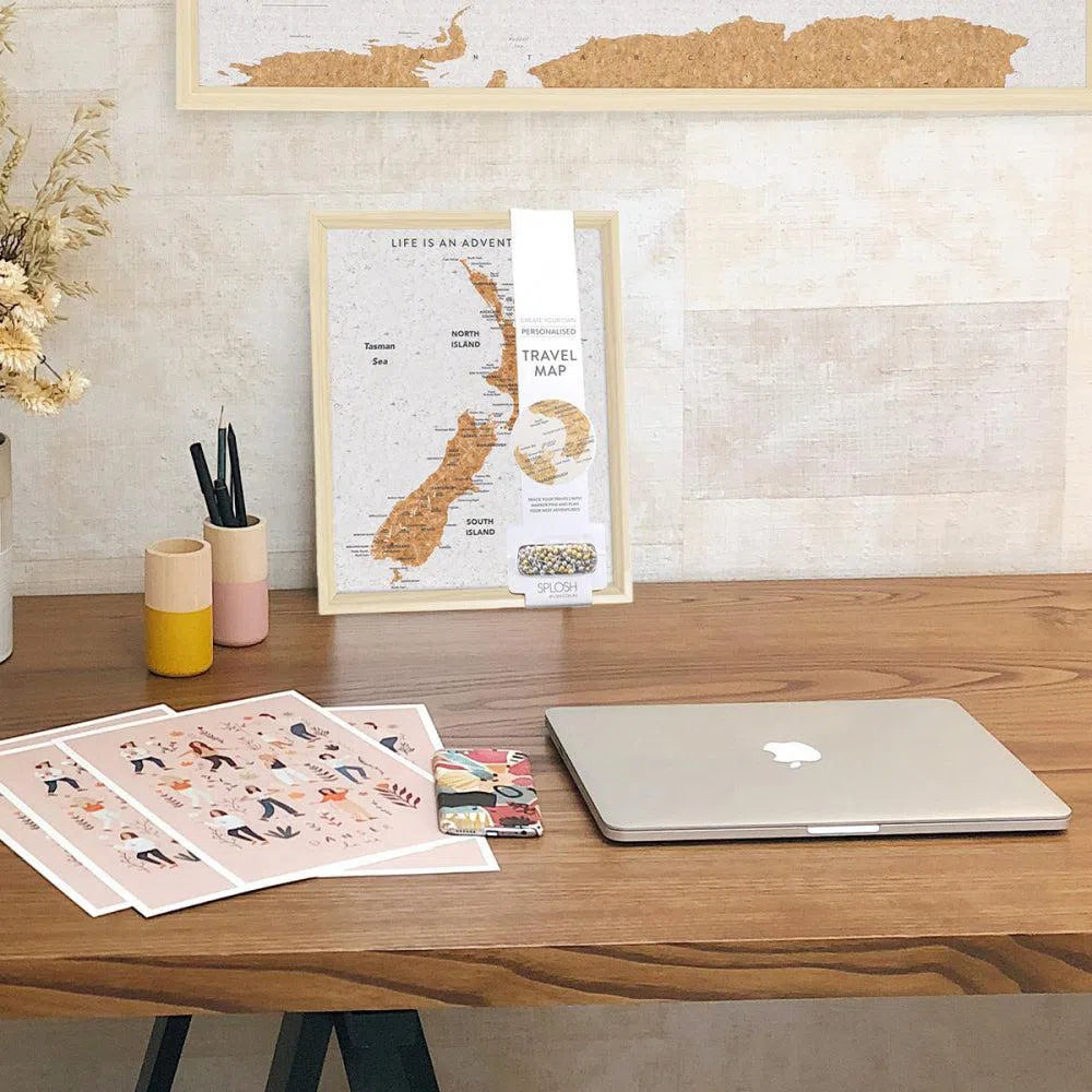 Travel Board New Zealand Desk Map-Candles2go