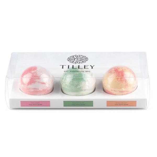 Tropical Scented Bath Bomb Trio 3 x 150g By tilley-Candles2go