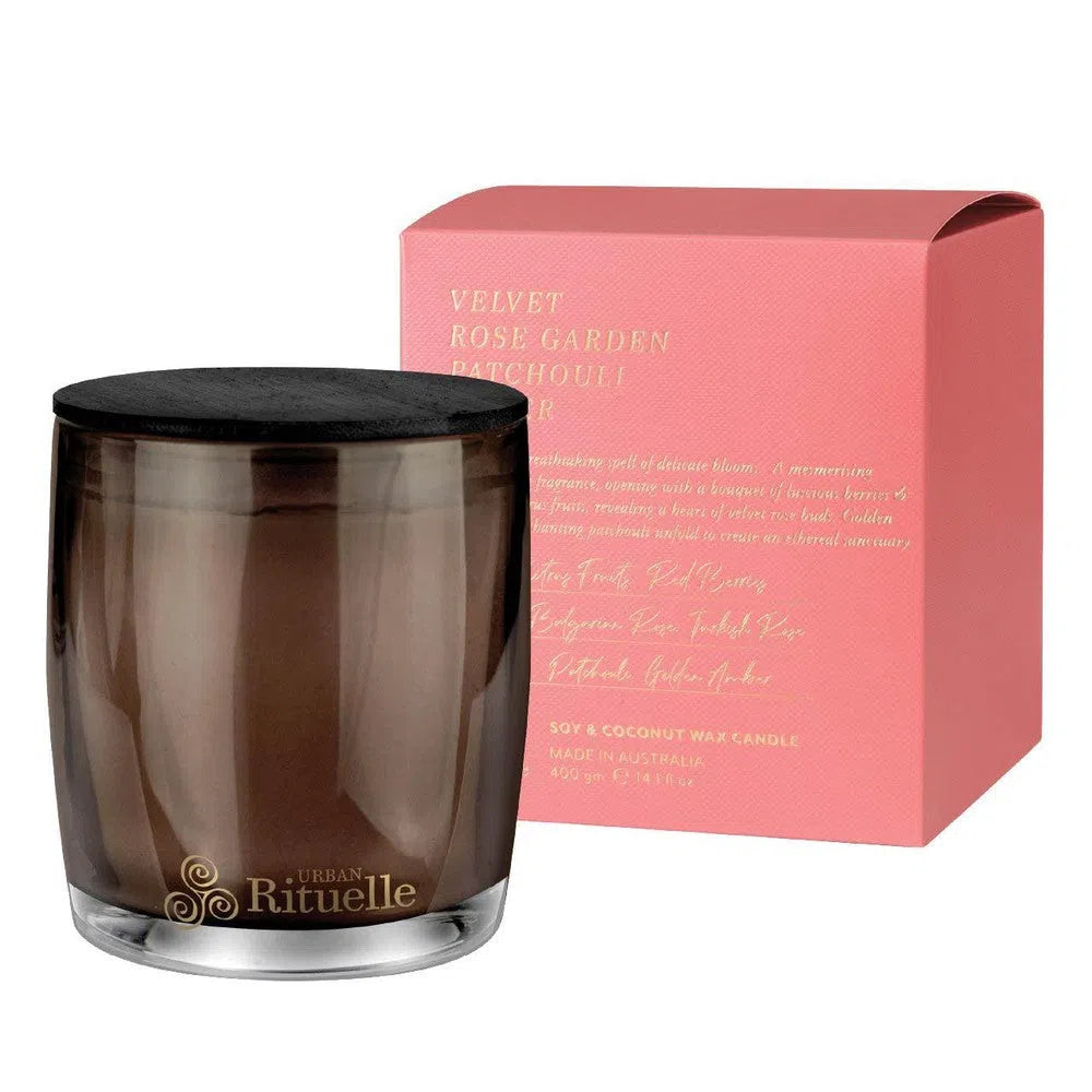 Velvet, Rose Garden, Patchouli and Amber 400g Candle by Urban Rituelle-Candles2go