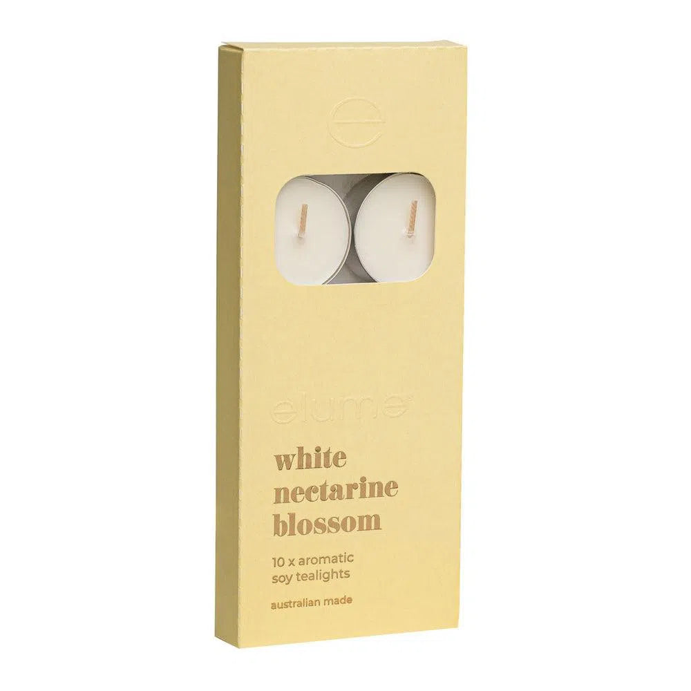 White Nectarine Blossom Tealights 10 Pack by Elume-Candles2go
