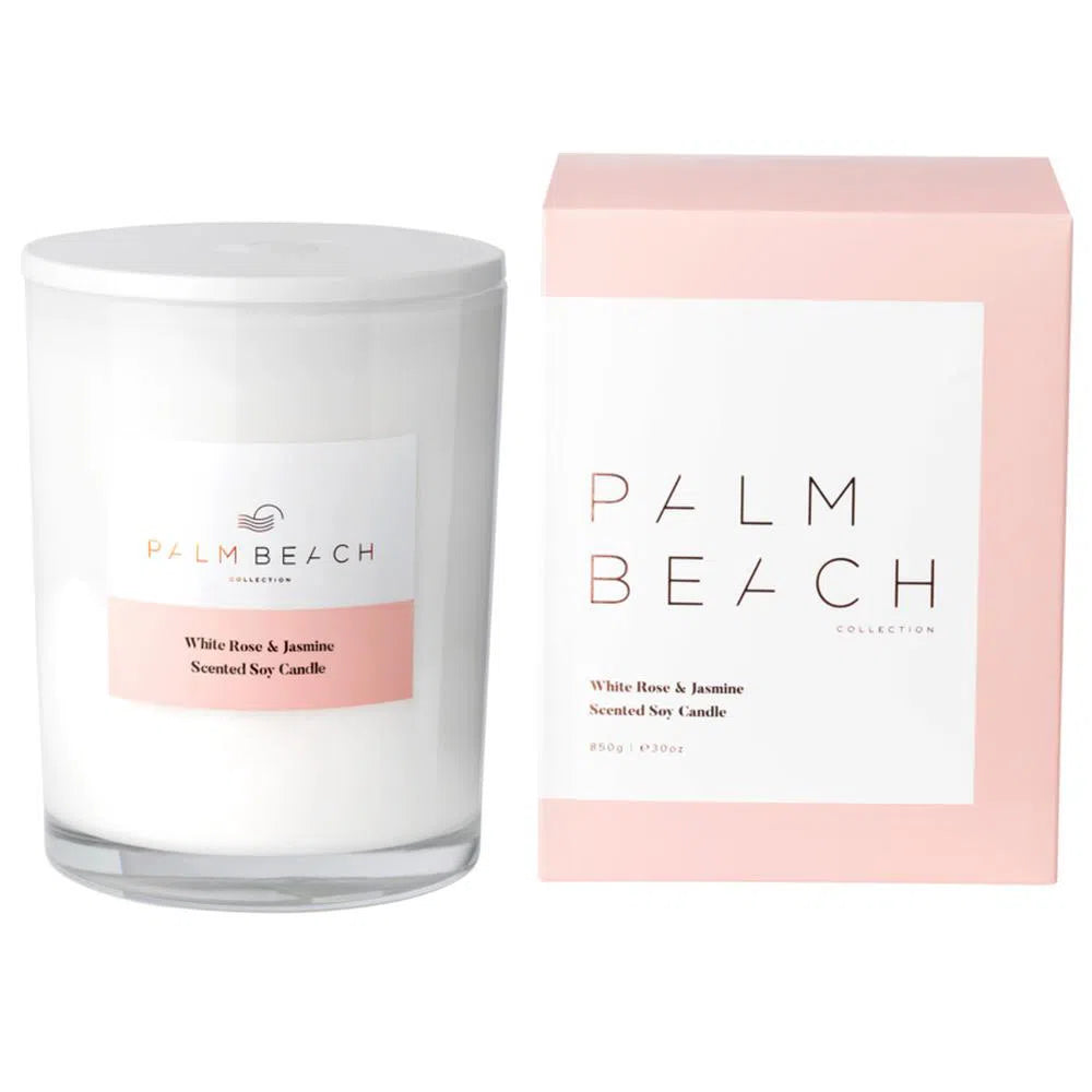 White Rose and Jasmine 850g Deluxe by Palm Beach-Candles2go