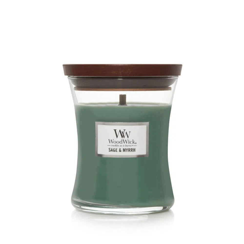 WoodWick Sage and Myrrh Medium 275g candle-Candles2go