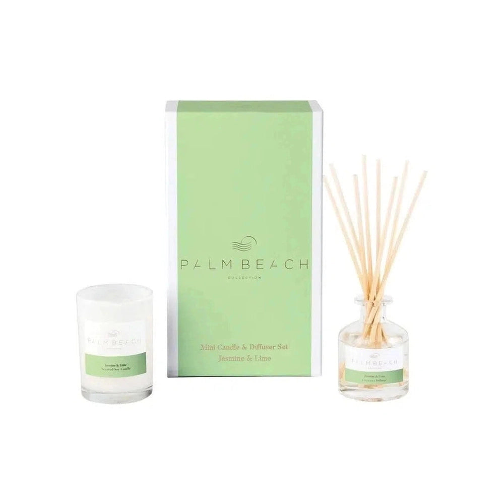 Jasmine & Lime Mini Candle and Diffuser Set by Palm Beach-Candles2go